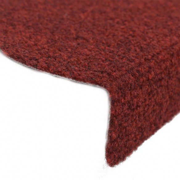 Tapis autoadhésifs de marches 10 pcs Rouge 65x21x4cm Aiguilleté