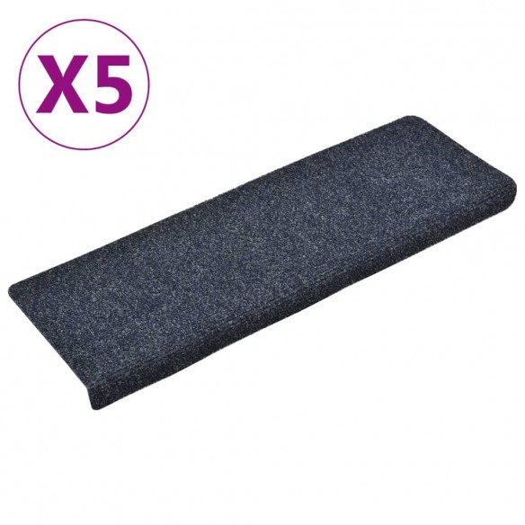 Tapis d'escalier 5 pcs Tissu aiguilleté 65x21x4 cm Anthracite