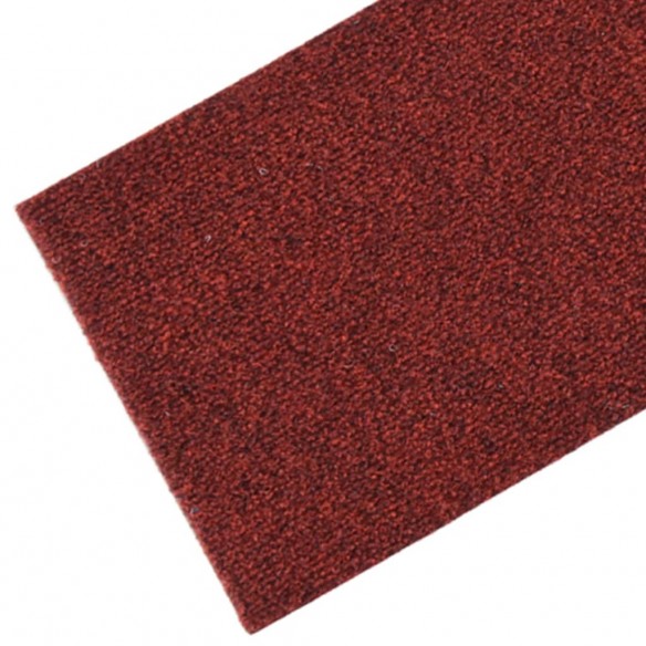 Tapis d'escalier autocollants Rectangulaire 15pcs 76x20cm Rouge