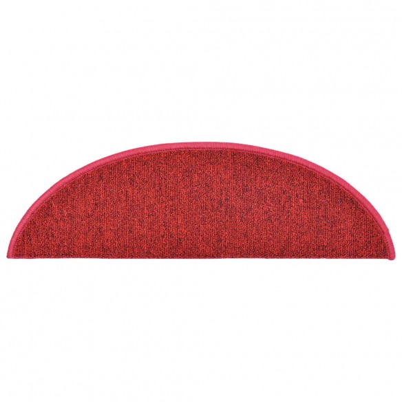 Tapis d'escalier 15 pcs Rouge bordeaux 56 x 17 x 3 cm