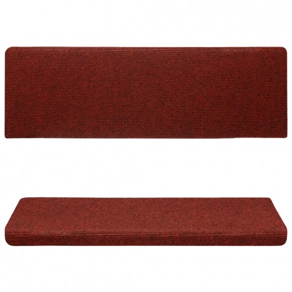 Tapis de marches d'escalier 5 pcs Bordeaux 65x21x4cm Aiguilleté