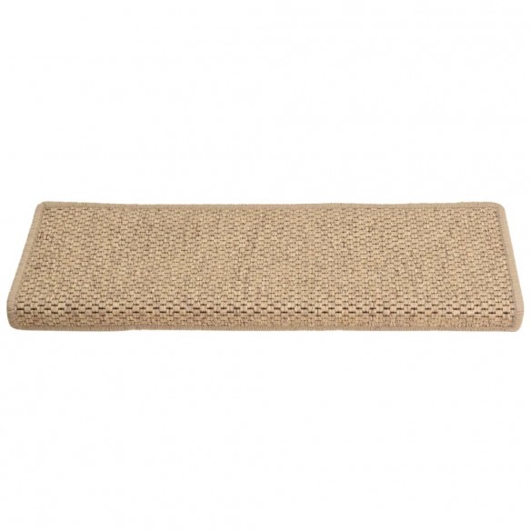 Tapis d'escalier autocollants 15 pcs 65x21x4 cm Sable