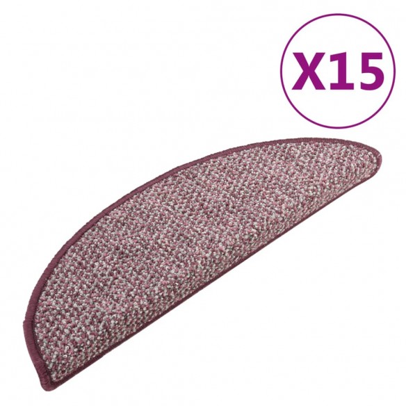 Tapis de marches d'escalier 15 pcs Violet 65x21x4 cm