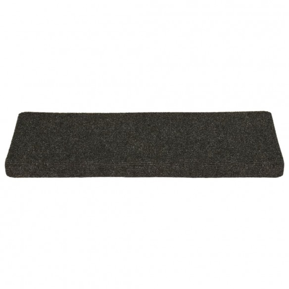 Tapis d'escalier 15 pcs tissu aiguilleté 65x21x4 cm anthracite