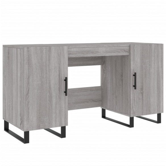 Bureau sonoma gris 140x50x75 cm bois d'ingénierie