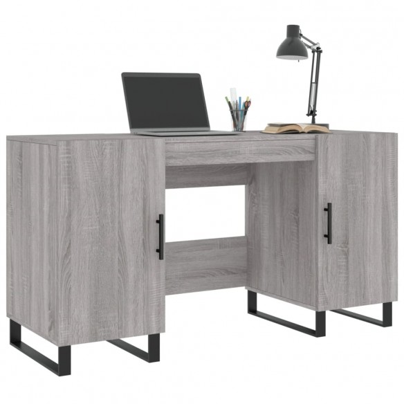 Bureau sonoma gris 140x50x75 cm bois d'ingénierie