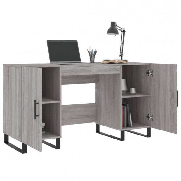 Bureau sonoma gris 140x50x75 cm bois d'ingénierie