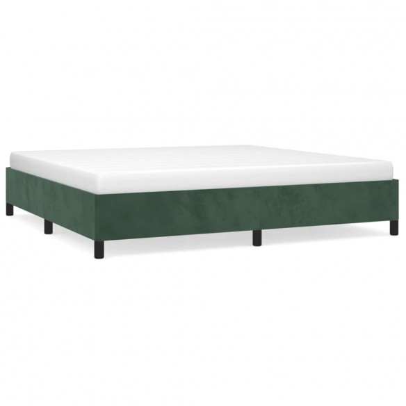 Cadre de lit Vert foncé 200x200 cm Velours