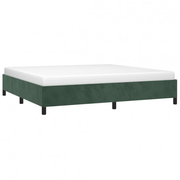 Cadre de lit Vert foncé 200x200 cm Velours