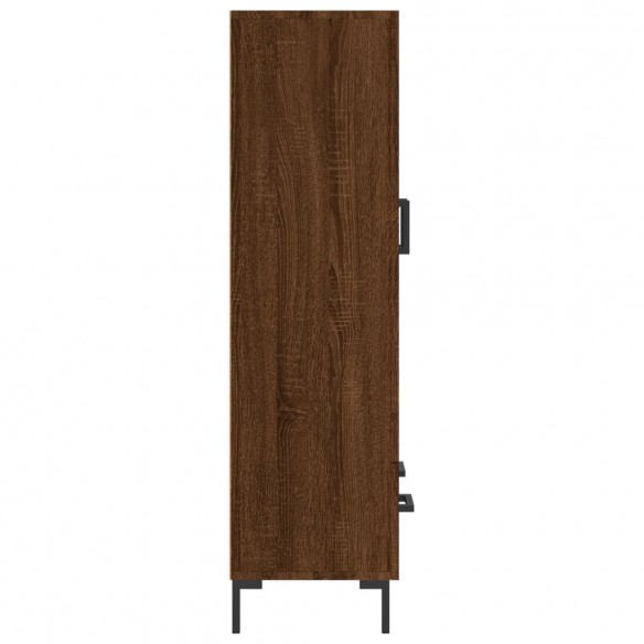 Buffet haut chêne marron 69,5x31x115 cm bois d'ingénierie