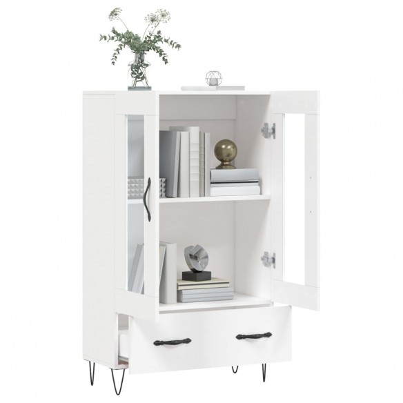 Buffet haut blanc 69,5x31x115 cm bois d'ingénierie