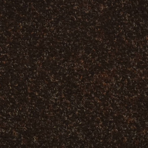 Tapis d'escalier autocollants 15pcs Marron 56x17x3cm Aiguilleté