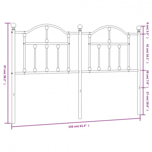 Tête de lit métal noir 150 cm