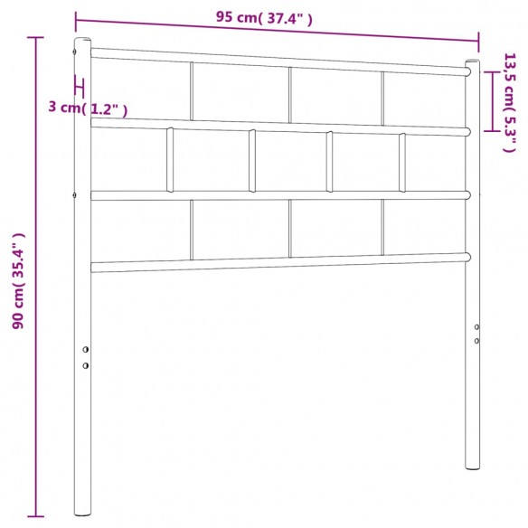 Tête de lit métal noir 90 cm