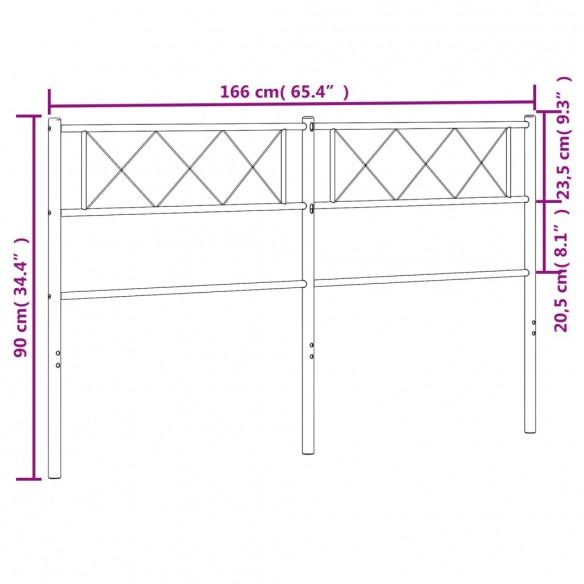 Tête de lit métal noir 160 cm