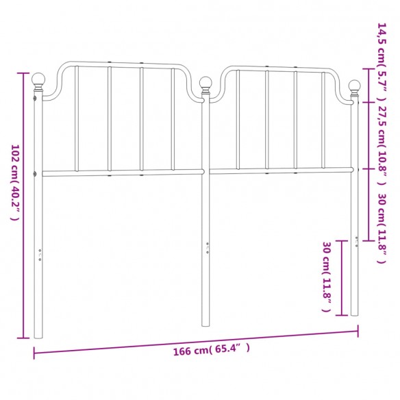 Tête de lit métal noir 160 cm