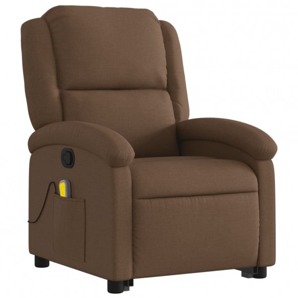 Fauteuil de massage inclinable Marron Tissu