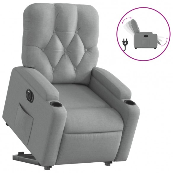 Fauteuil inclinable électrique gris clair tissu