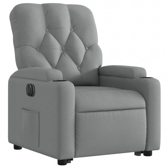 Fauteuil inclinable électrique gris clair tissu