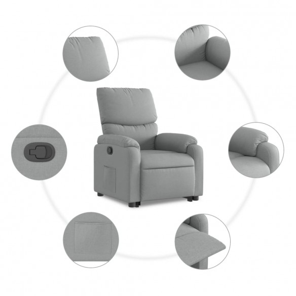 Fauteuil inclinable Gris clair Tissu