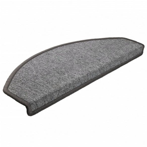 Tapis d'escalier 15 pcs Gris foncé 65 x 24 x 4 cm