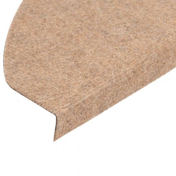 Tapis d'escalier autocollants 15 pcs 65x22,5x3,5 cm Beige