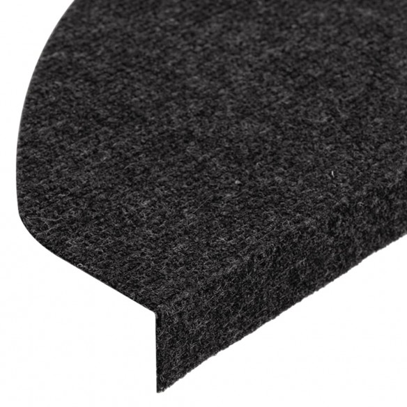 Tapis d'escalier autocollants 15 pcs 65x22,5x3,5 cm Noir