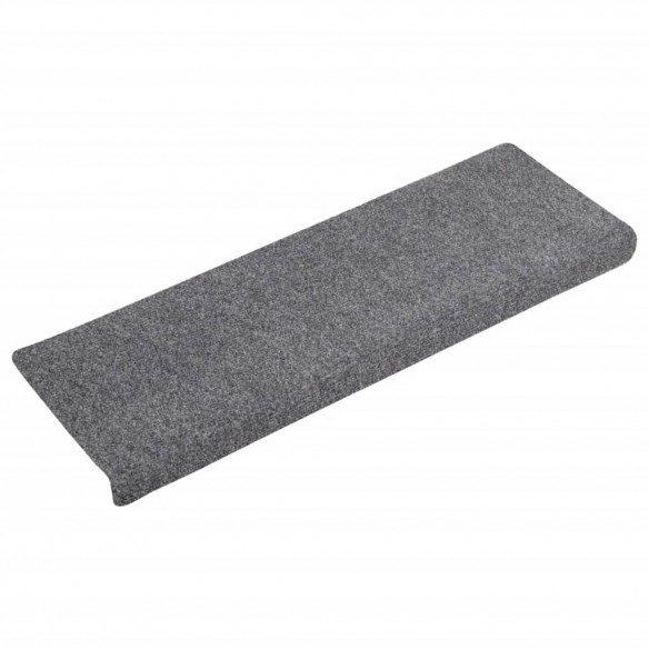 Tapis de marches d'escalier 10 pcs Gris 65x21x4 cm Aiguilleté