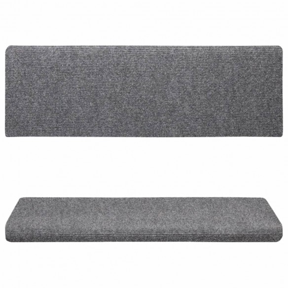 Tapis de marches d'escalier 10 pcs Gris 65x21x4 cm Aiguilleté