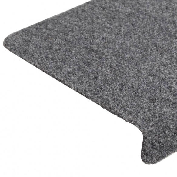 Tapis de marches d'escalier 10 pcs Gris 65x21x4 cm Aiguilleté