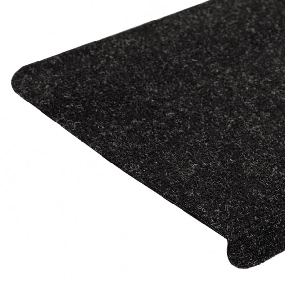 Tapis d'escalier auto-adhésifs 15 pcs 65x24,5x3,5 cm Anthracite