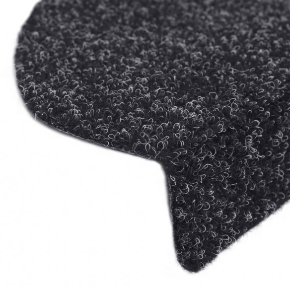 Tapis autoadhésifs de marches 10 pcs Noir 65x21x4 cm Aiguilleté