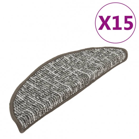 Tapis de marches d'escalier 15 pcs Anthracite 56x17x3 cm