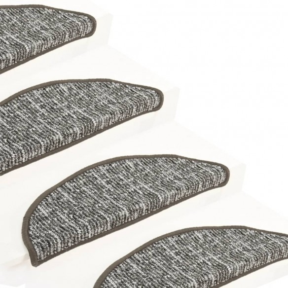 Tapis de marches d'escalier 15 pcs Anthracite 56x17x3 cm