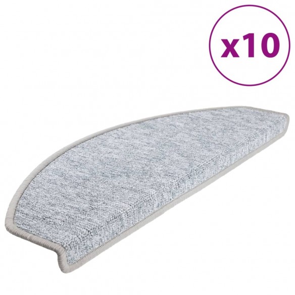 Tapis d'escalier 10 pcs 65x24x4 cm Gris clair