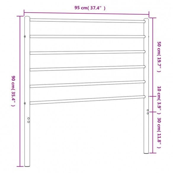 Tête de lit métal blanc 90 cm