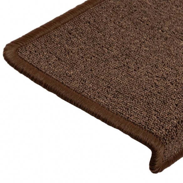 Tapis d'escalier 15 pcs 65x21x4 cm Marron