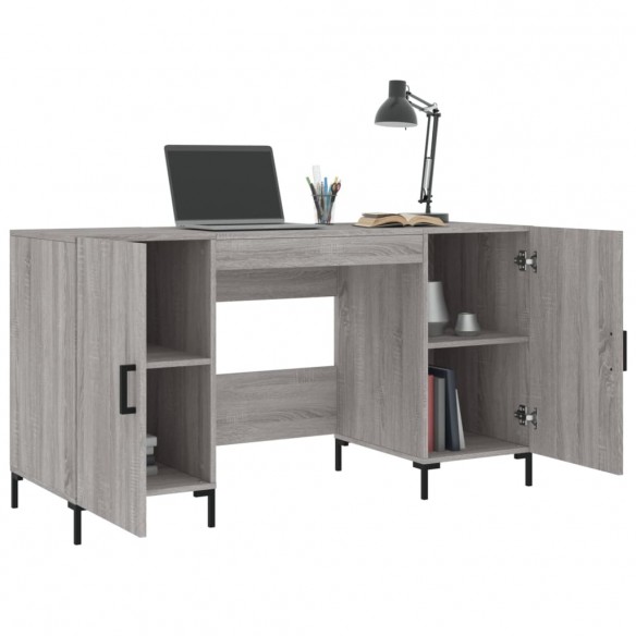 Bureau sonoma gris 140x50x75 cm bois d'ingénierie