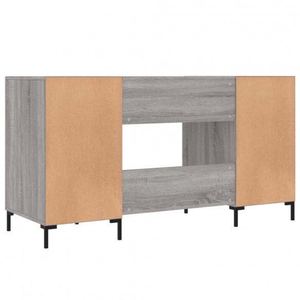 Bureau sonoma gris 140x50x75 cm bois d'ingénierie