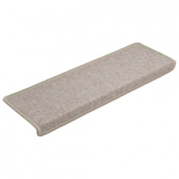 Tapis d'escalier 15 pcs 65x21x4 cm Taupe