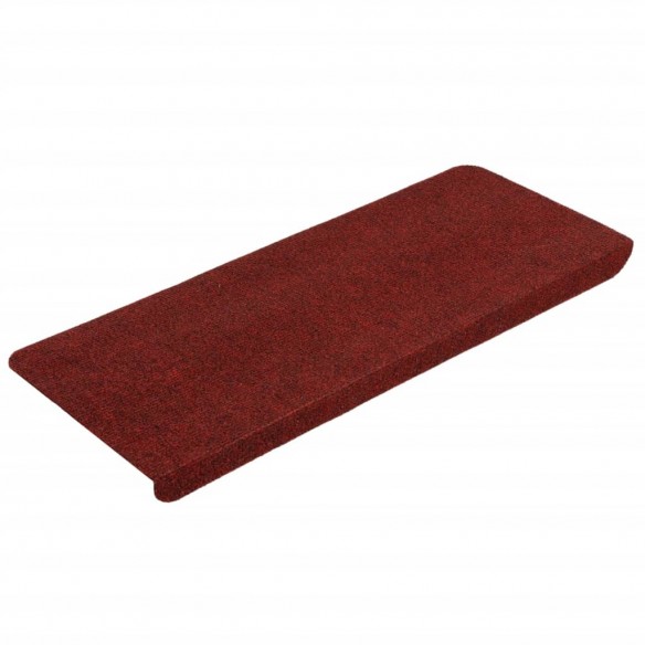 Tapis d'escalier autocollants 15 pcs 65x24,5x3,5 cm Rouge