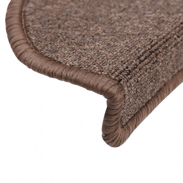 Tapis d'escalier 10 pcs 56x17x3 cm Marron café