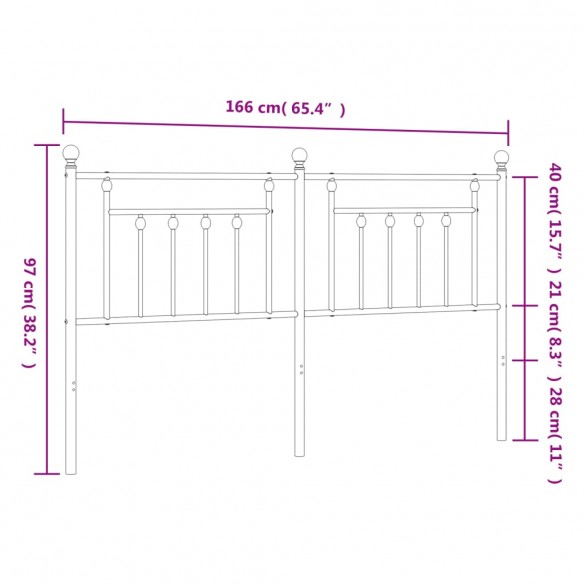 Tête de lit métal noir 160 cm