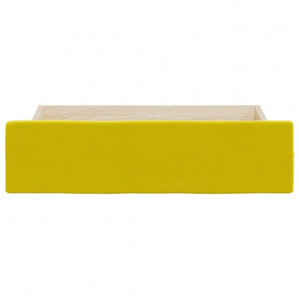 Tiroirs de lit 2 pcs jaune bois d'ingénierie et velours