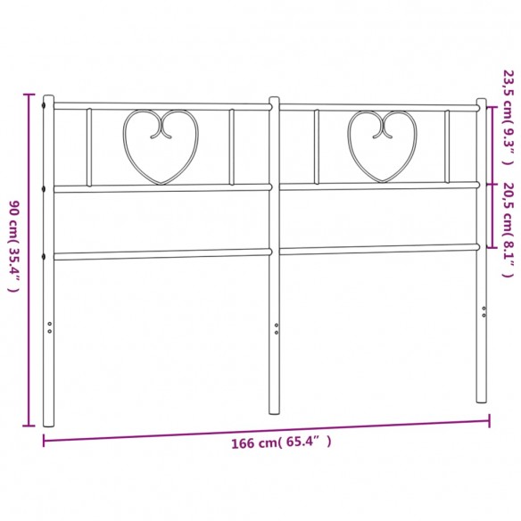 Tête de lit métal blanc 160 cm