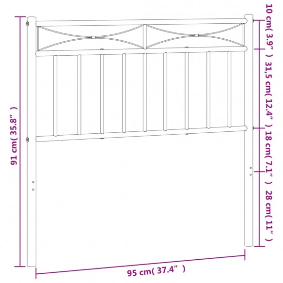 Tête de lit métal noir 90 cm