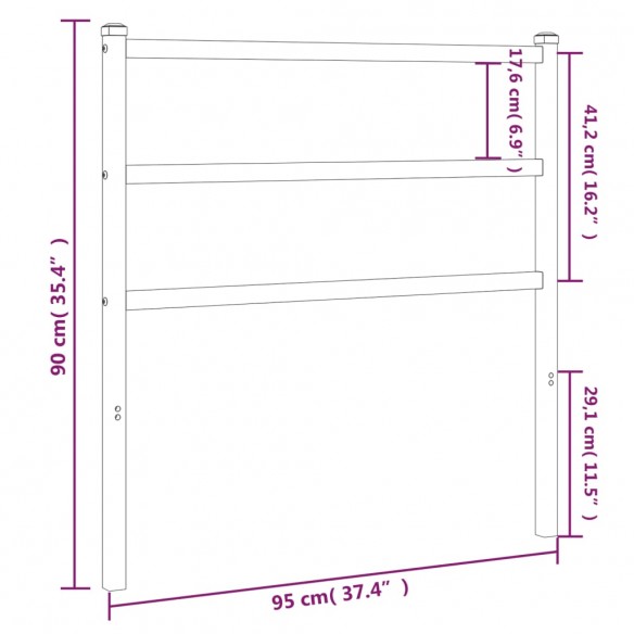 Tête de lit métal blanc 90 cm