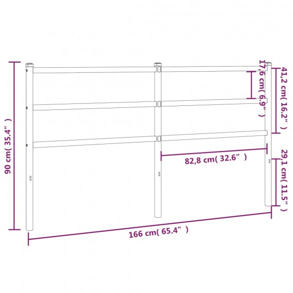 Tête de lit métal blanc 160 cm