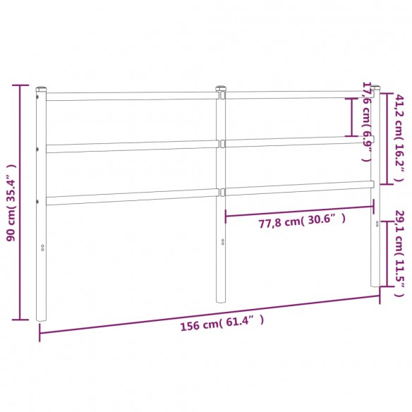 Tête de lit métal noir 150 cm