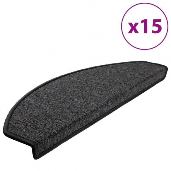 Tapis d'escalier 15 pcs Anthracite 65x24x4 cm